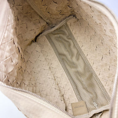 Bottega Veneta Intrecciato Webbing Line Canvas Shoulder Bag Beige Men Women Old