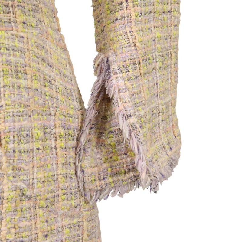 04P Chanel Coco Mark V Neck Tweed Dress P22994 Multicolor Women's Used