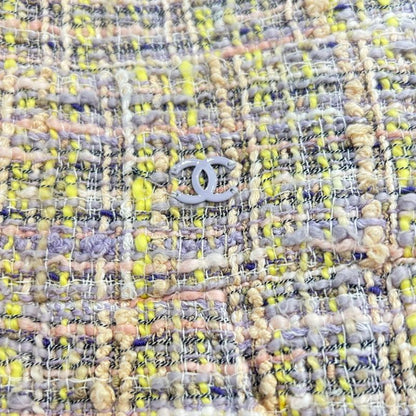 04P Chanel Coco Mark V Neck Tweed Dress P22994 Multicolor Women's Used