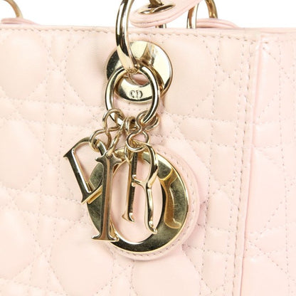 Christian DIOR Lady Dior Cannage 2way Handbag Shoulder Bag Cal44550 Pink Ladies