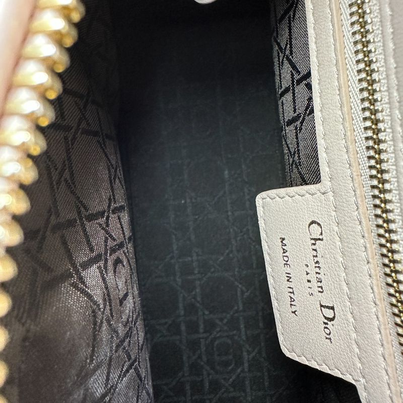 Christian DIOR Lady Dior Cannage 2way Handbag Shoulder Bag Cal44550 Pink Ladies