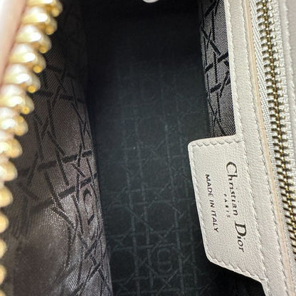 Christian DIOR Lady Dior Cannage 2way Handbag Shoulder Bag Cal44550 Pink Ladies