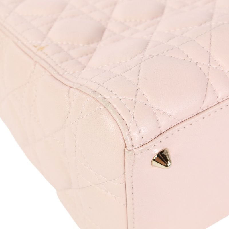 Christian DIOR Lady Dior Cannage 2way Handbag Shoulder Bag Cal44550 Pink Ladies