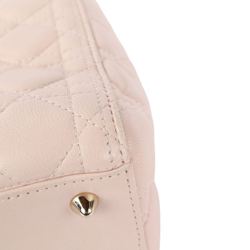 Christian DIOR Lady Dior Cannage 2way Handbag Shoulder Bag Cal44550 Pink Ladies