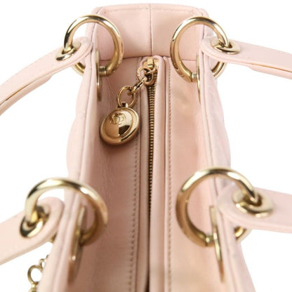 Christian DIOR Lady Dior Cannage 2way Handbag Shoulder Bag Cal44550 Pink Ladies