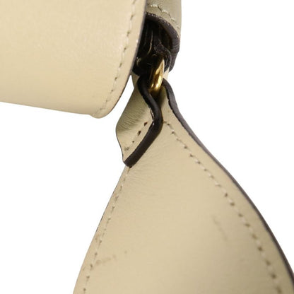 Good Celine Frame Medium Calf Leather Shoulder Bag 180263 Ivory Gray Ladies Used