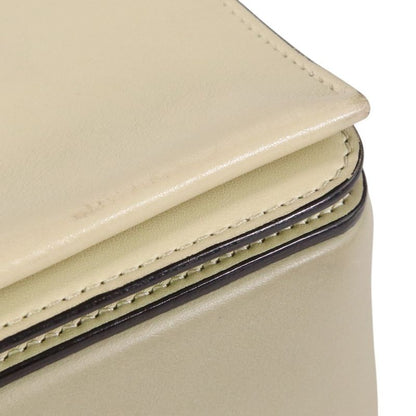 Good Celine Frame Medium Calf Leather Shoulder Bag 180263 Ivory Gray Ladies Used