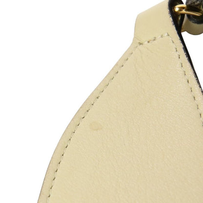 Good Celine Frame Medium Calf Leather Shoulder Bag 180263 Ivory Gray Ladies Used