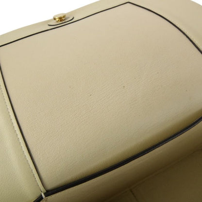 Good Celine Frame Medium Calf Leather Shoulder Bag 180263 Ivory Gray Ladies Used