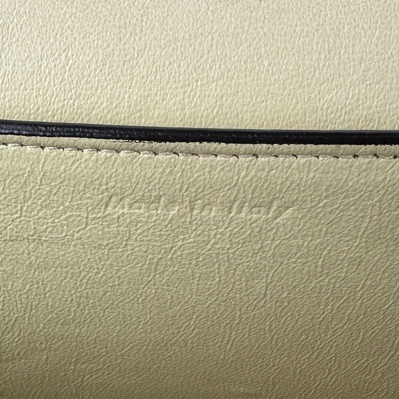 Good Celine Frame Medium Calf Leather Shoulder Bag 180263 Ivory Gray Ladies Used