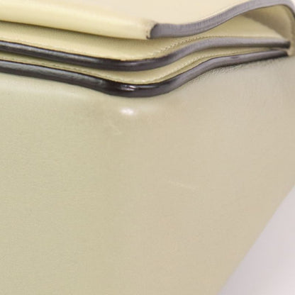 Good Celine Frame Medium Calf Leather Shoulder Bag 180263 Ivory Gray Ladies Used