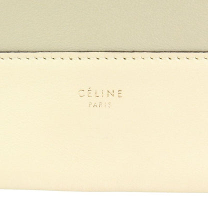 Good Celine Frame Medium Calf Leather Shoulder Bag 180263 Ivory Gray Ladies Used