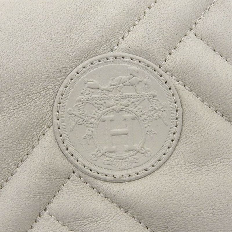 22AW Hermes FUJI Leather Long Boots 37 24cm (9.45in) Equivalent White Women's