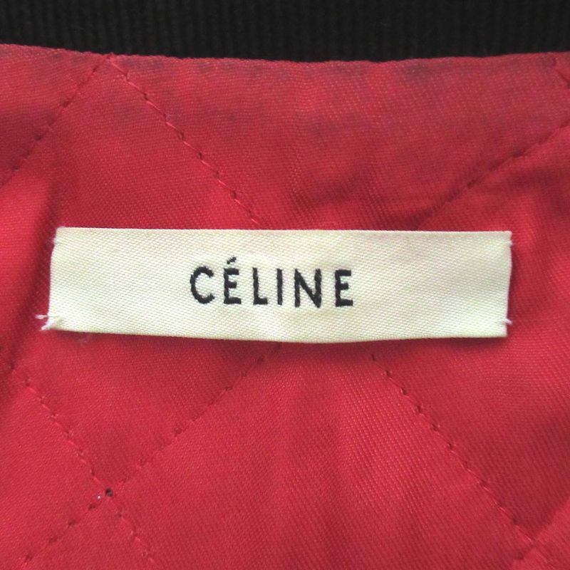 Good Celine Phoebe Period Lamb Leather Padded Biker Riders Jacket Size 36 Navy