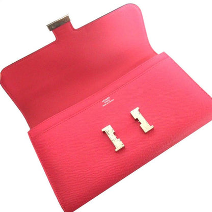 Hermes Vaux Epson Constance Long Wallet Long Wallet Engraved A Rose Azalee