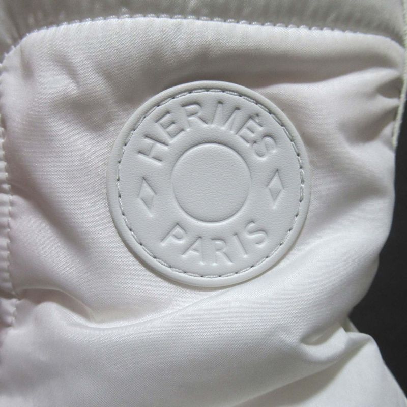 Hermes Fresh Nylon And Leather Lace-up Short Boots Size 37 Equivalent To 24cm