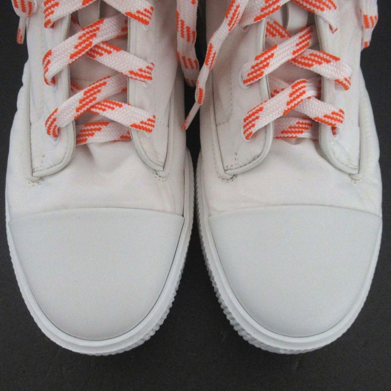 Hermes Fresh Nylon And Leather Lace-up Short Boots Size 37 Equivalent To 24cm