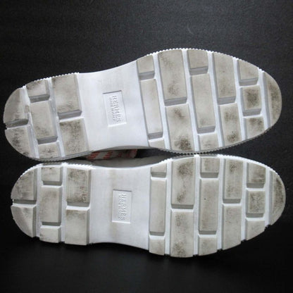 Hermes Fresh Nylon And Leather Lace-up Short Boots Size 37 Equivalent To 24cm