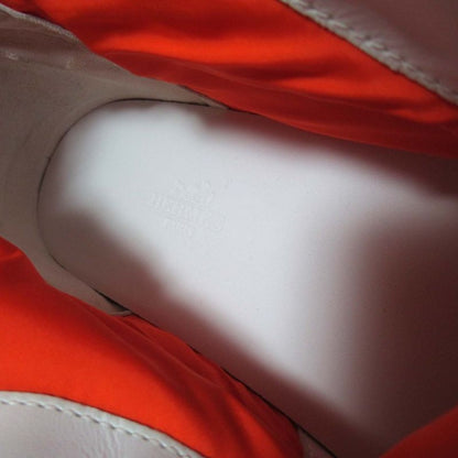 Hermes Fresh Nylon And Leather Lace-up Short Boots Size 37 Equivalent To 24cm