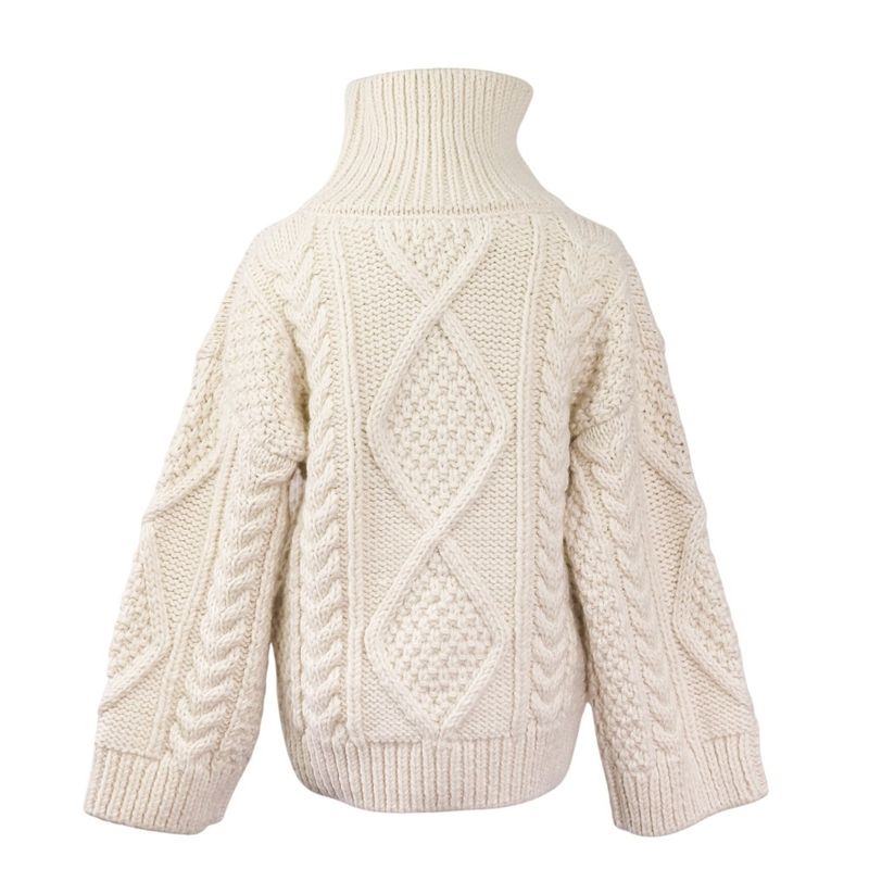 Celine Current Model Triomphe Alain Alpaca Wool Long Sleeve High Neck Sweater