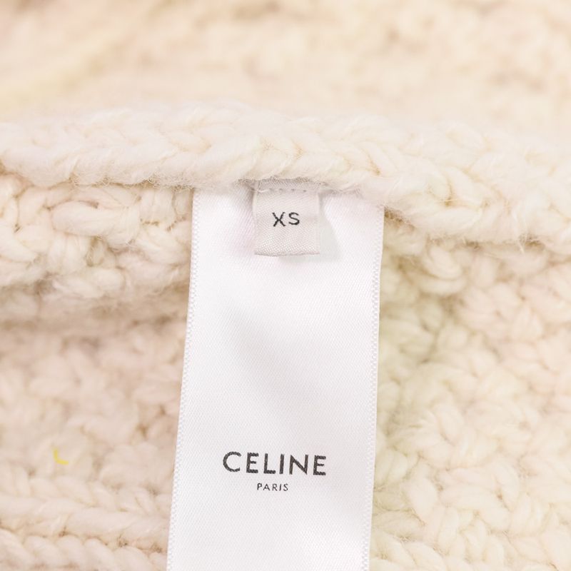 Celine Current Model Triomphe Alain Alpaca Wool Long Sleeve High Neck Sweater