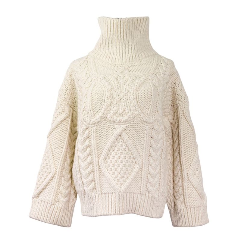 Celine Current Model Triomphe Alain Alpaca Wool Long Sleeve High Neck Sweater