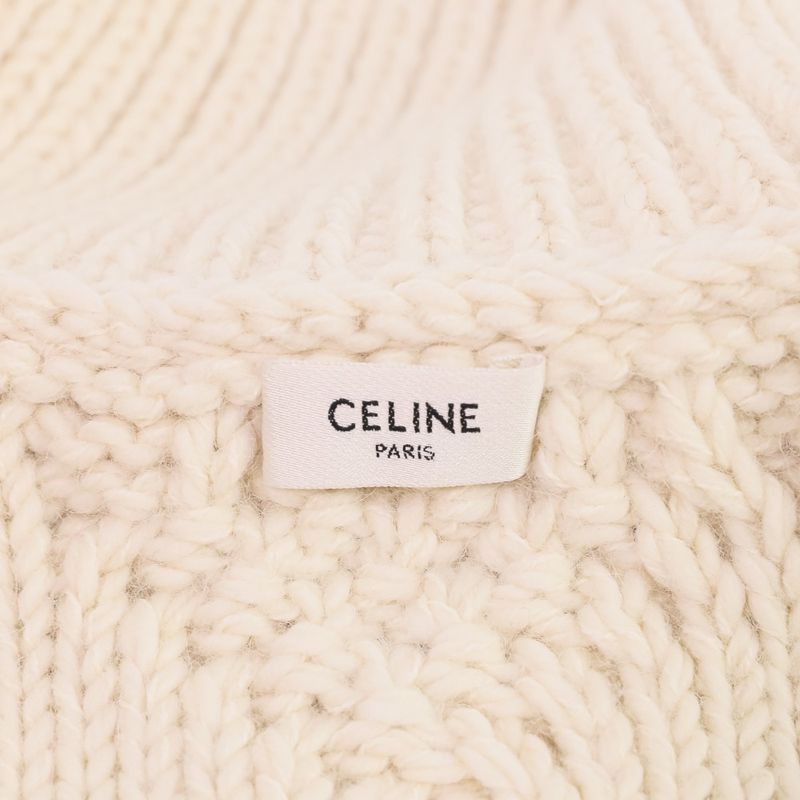 Celine Current Model Triomphe Alain Alpaca Wool Long Sleeve High Neck Sweater