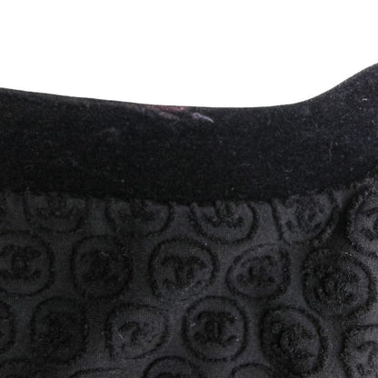 Good Chanel Coco Mark Pile Velour Cardigan Blouson P41364 Size 36 Black Silver