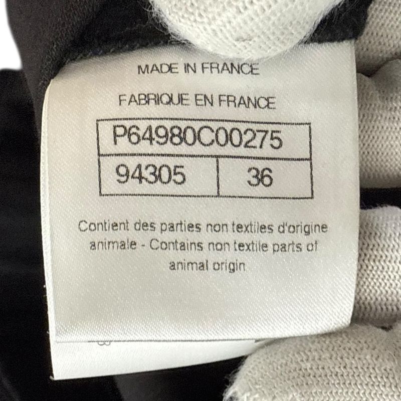 20b Chanel Lambskin Suede Coco Mark Skinny Pants P64980 36 Black Ladies Used
