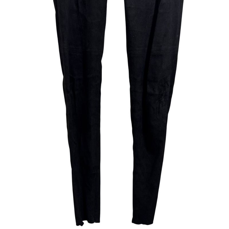 20b Chanel Lambskin Suede Coco Mark Skinny Pants P64980 36 Black Ladies Used