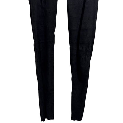 20b Chanel Lambskin Suede Coco Mark Skinny Pants P64980 36 Black Ladies Used