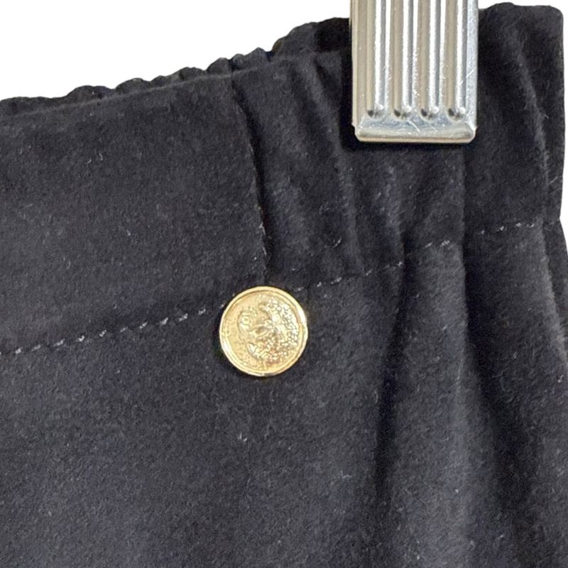 20b Chanel Lambskin Suede Coco Mark Skinny Pants P64980 36 Black Ladies Used