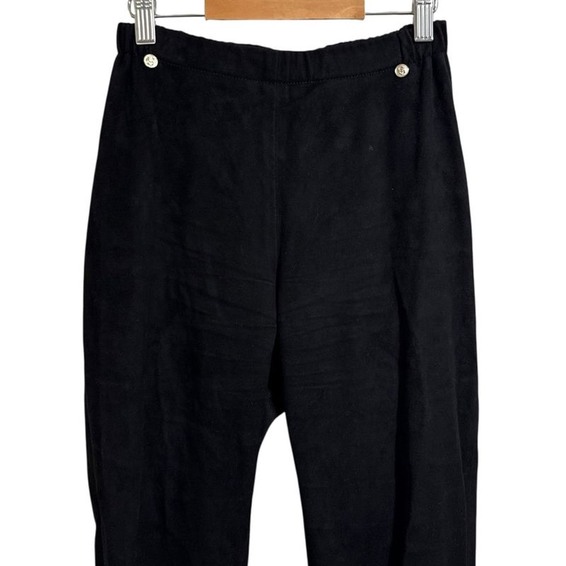 20b Chanel Lambskin Suede Coco Mark Skinny Pants P64980 36 Black Ladies Used
