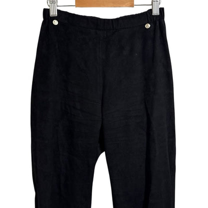 20b Chanel Lambskin Suede Coco Mark Skinny Pants P64980 36 Black Ladies Used