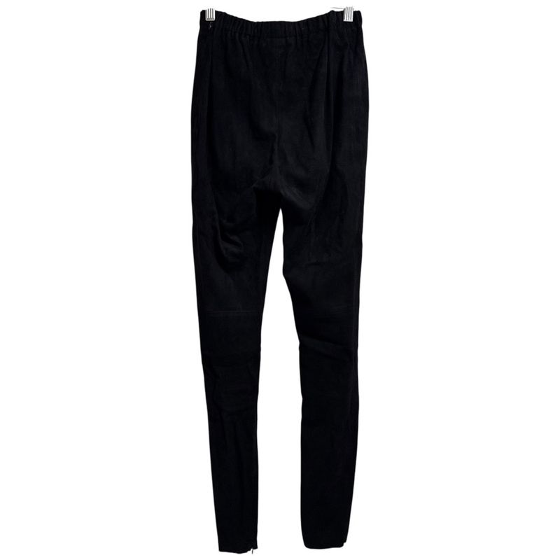 20b Chanel Lambskin Suede Coco Mark Skinny Pants P64980 36 Black Ladies Used