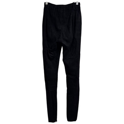 20b Chanel Lambskin Suede Coco Mark Skinny Pants P64980 36 Black Ladies Used