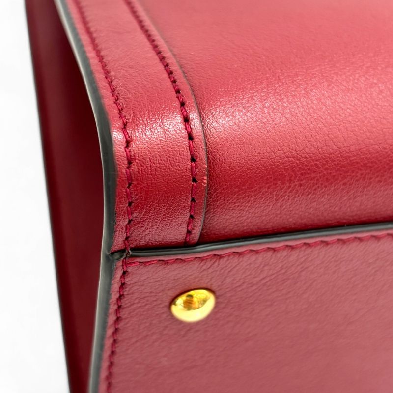 Gucci Diana Small Bamboo Handle Leather 2way Tote Bag Shoulder Bag 660195 Red