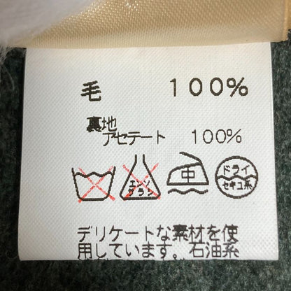 Hermes 100% Cashmere Waist Mark Tailored Jacket Size 42 Green Ladies Used