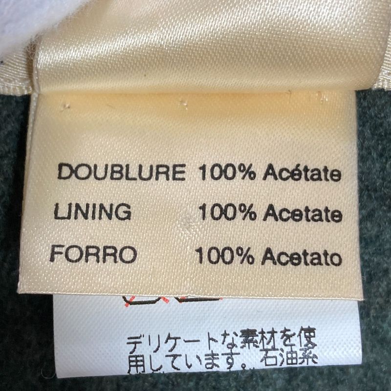 Hermes 100% Cashmere Waist Mark Tailored Jacket Size 42 Green Ladies Used