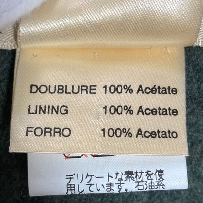 Hermes 100% Cashmere Waist Mark Tailored Jacket Size 42 Green Ladies Used