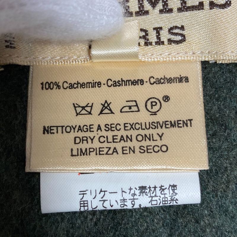 Hermes 100% Cashmere Waist Mark Tailored Jacket Size 42 Green Ladies Used