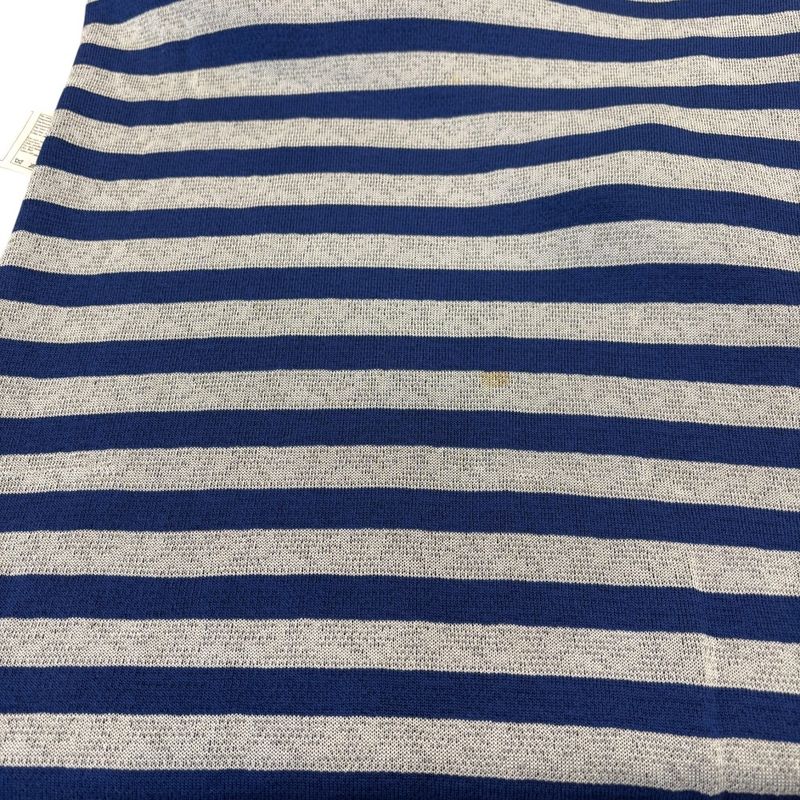 Good Chanel Camellia Striped Long Sleeve Dress P47670k06031 Size 36 Navy Ladies