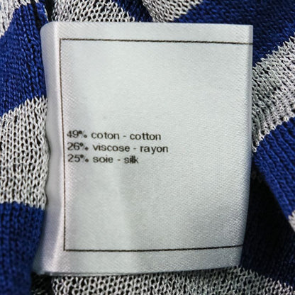 Good Chanel Camellia Striped Long Sleeve Dress P47670k06031 Size 36 Navy Ladies