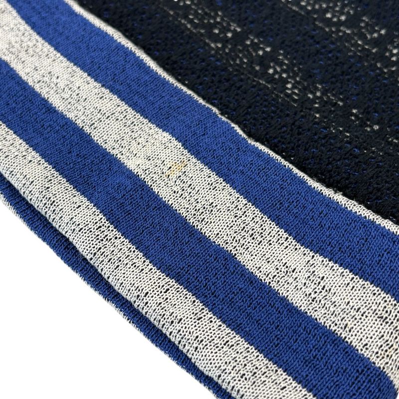 Good Chanel Camellia Striped Long Sleeve Dress P47670k06031 Size 36 Navy Ladies