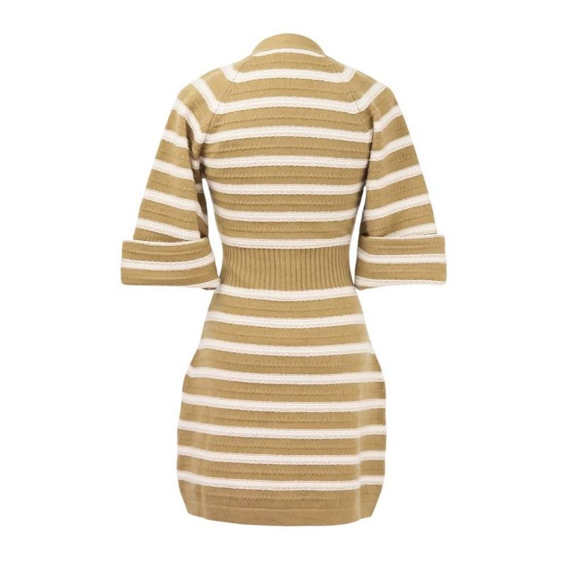 Chanel Cashmere Striped Long Knit Cardigan Tank Top Ensemble P51680/p51639 Size