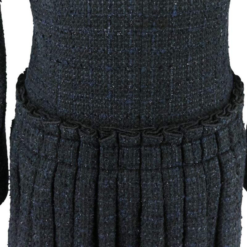 20ss Chanel Look Published Coco Mark Tweed Double Breasted Jacket Dress P64017