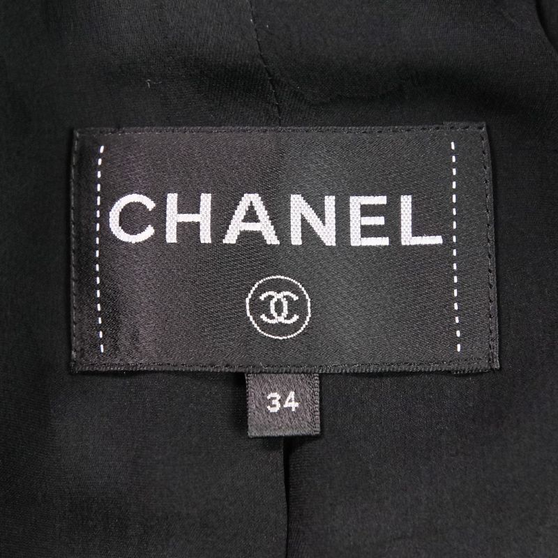 20ss Chanel Look Published Coco Mark Tweed Double Breasted Jacket Dress P64017