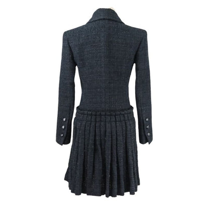 20ss Chanel Look Published Coco Mark Tweed Double Breasted Jacket Dress P64017