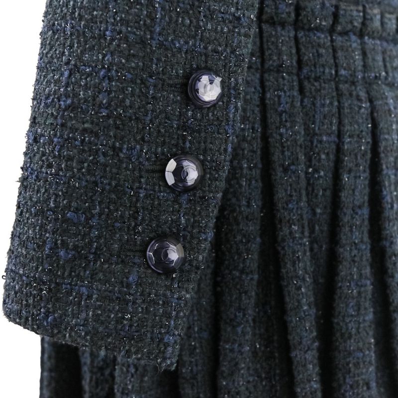 20ss Chanel Look Published Coco Mark Tweed Double Breasted Jacket Dress P64017