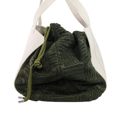 Bottega Veneta Canvas Mix Jacquard Travel Bag Boston Bag 709442 Green Men